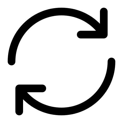 Stock synchronization icon with two arrows in a loop
